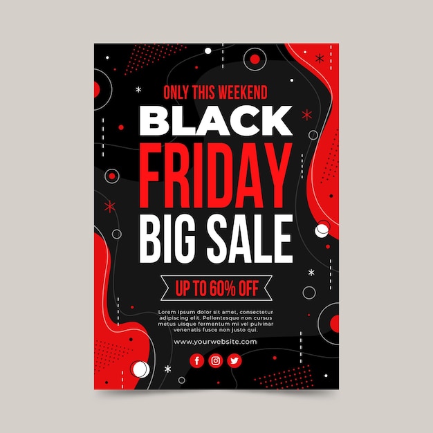 Free vector flat black friday vertical poster template