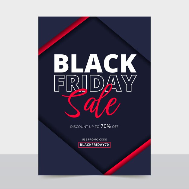 Free vector flat black friday vertical poster template