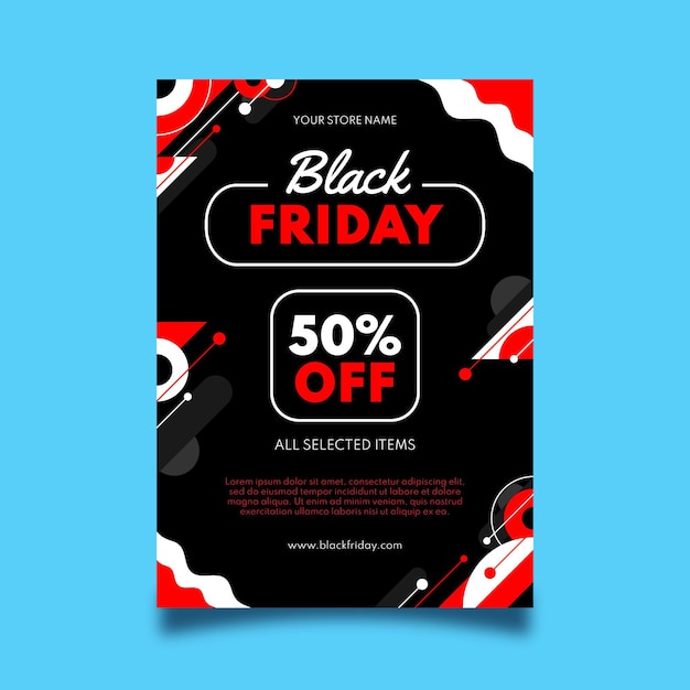 Flat black friday vertical poster template