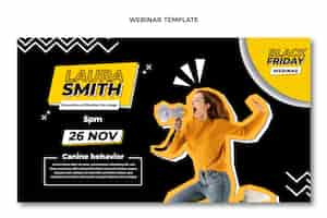 Free vector flat black friday webinar template