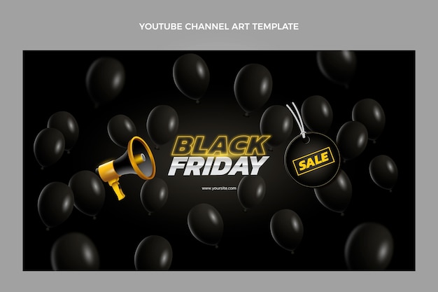 Flat black friday youtube channel art