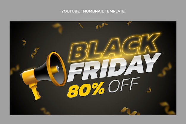 Flat black friday youtube thumbnail