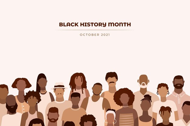 Flat black history month background