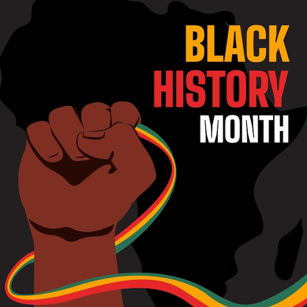 Flat black history month illustration