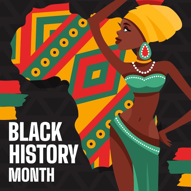 Free vector flat black history month illustration