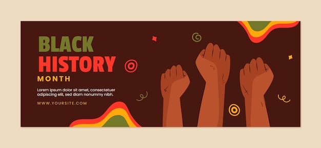 Free vector flat black history month social media cover template