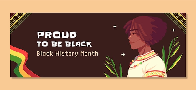 Free vector flat black history month social media cover template