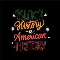 Free vector flat black history month text illustration