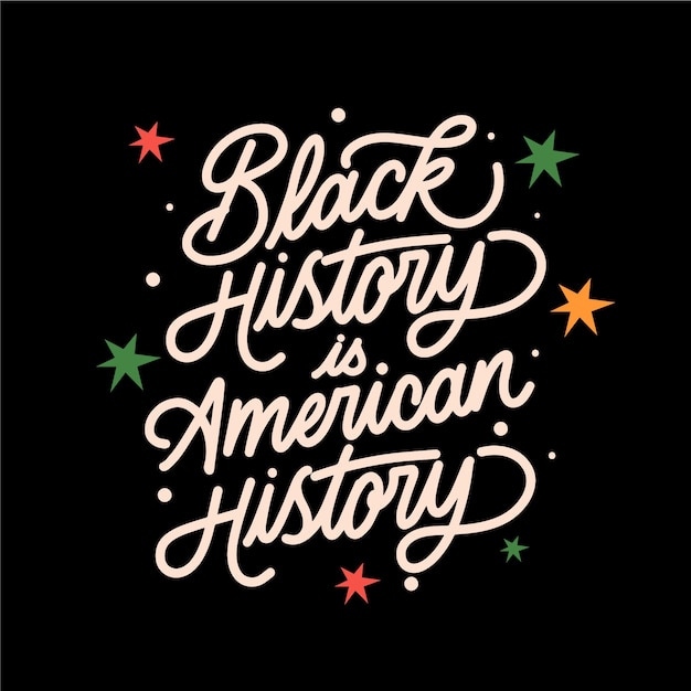 Free vector flat black history month text illustration