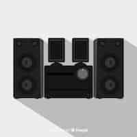 Free vector flat black speaker background