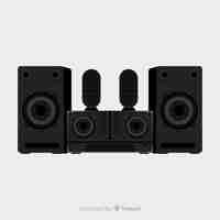 Free vector flat black speaker background