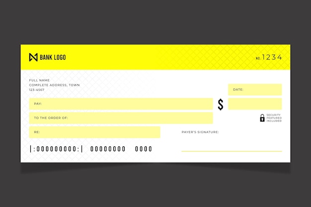 Free vector flat blank check template