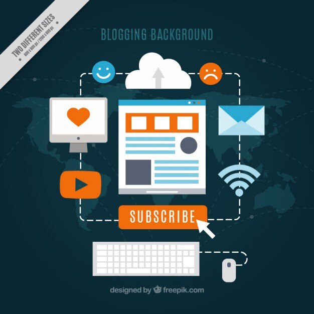 Free Vector flat blog elements collection