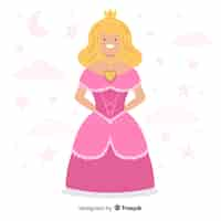 Free vector flat blonde princess illustration