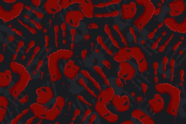 Free vector flat bloody handprint background