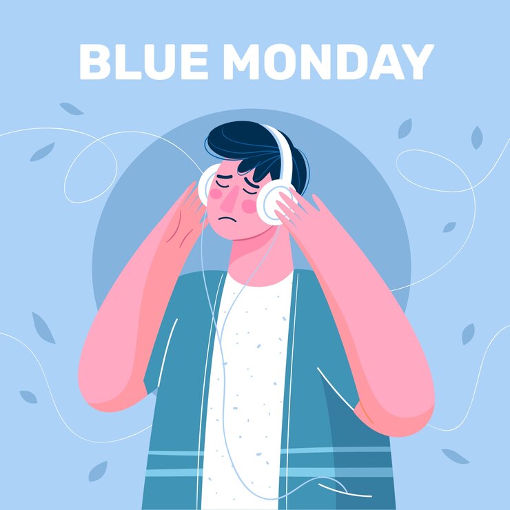 Free Vector flat blue monday illustration