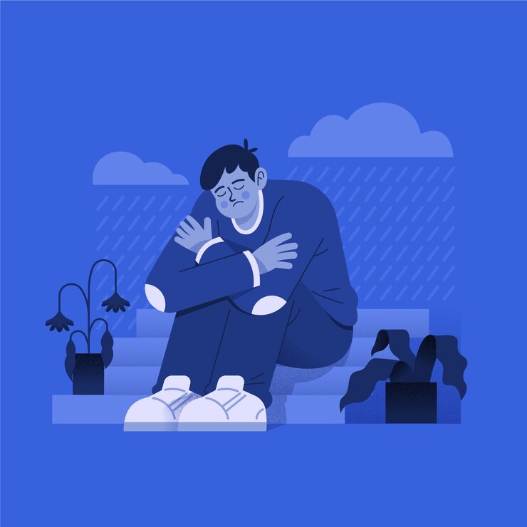 Free Vector flat blue monday illustration