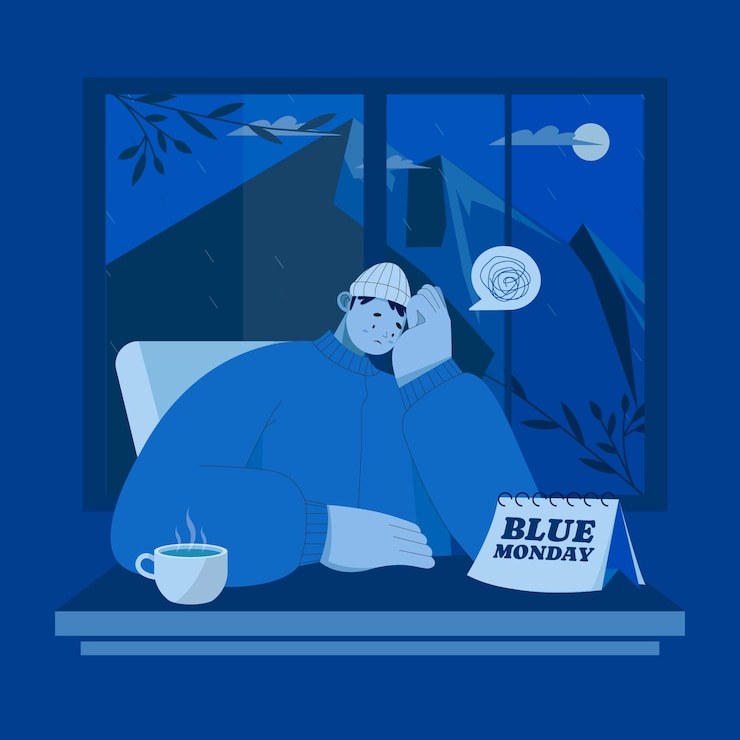 Free Vector flat blue monday illustration