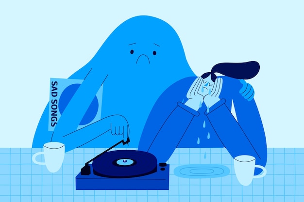 Flat blue monday illustration