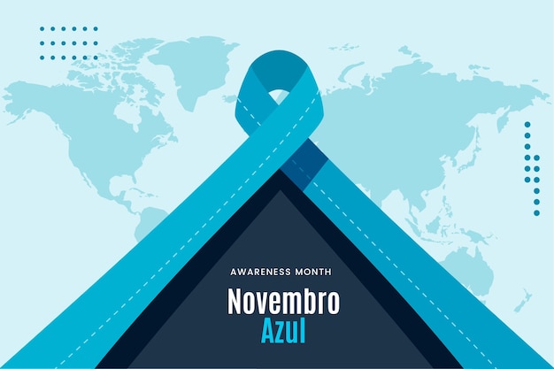 Sfondo di novembre piatto blu in spagnolo