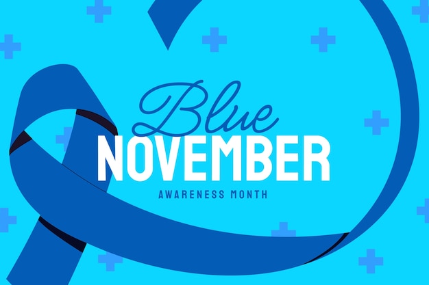 Flat blue november background