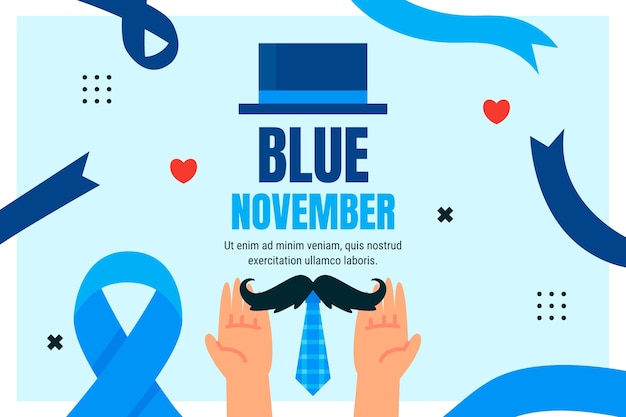 Flat blue november background