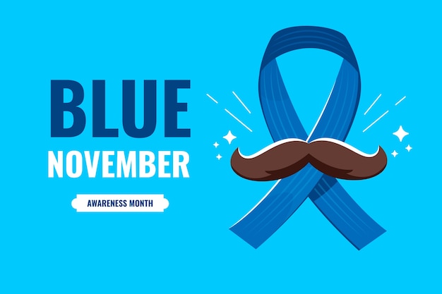 Flat blue november background