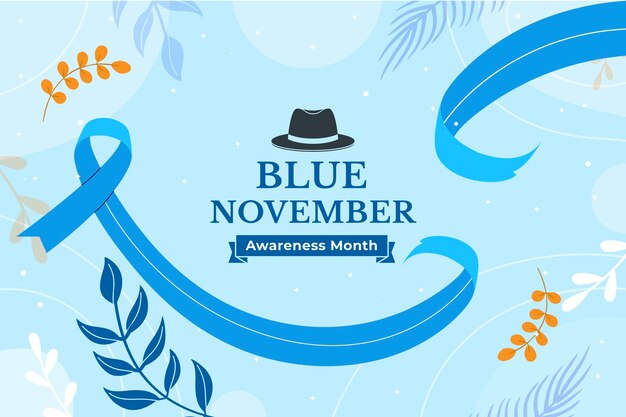 Flat blue november background