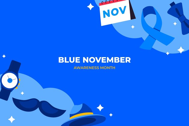 Flat blue november background