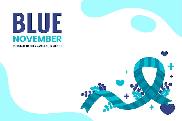 Vettore gratuito sfondo di novembre piatto blu