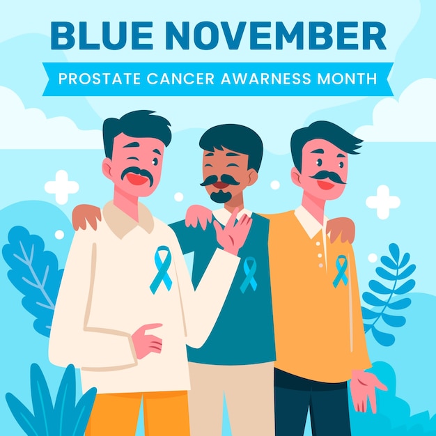 Flat blue november illustration