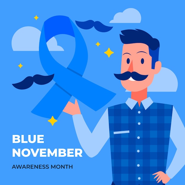 Free vector flat blue november illustration