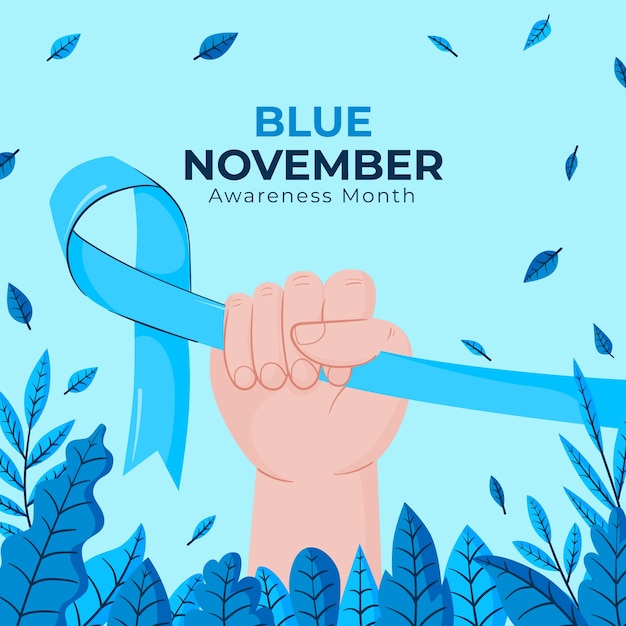 Flat blue november illustration