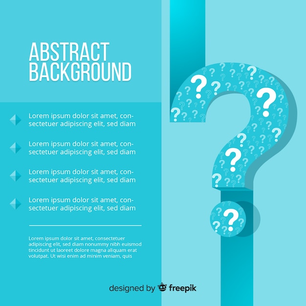 Free vector flat blue question background template