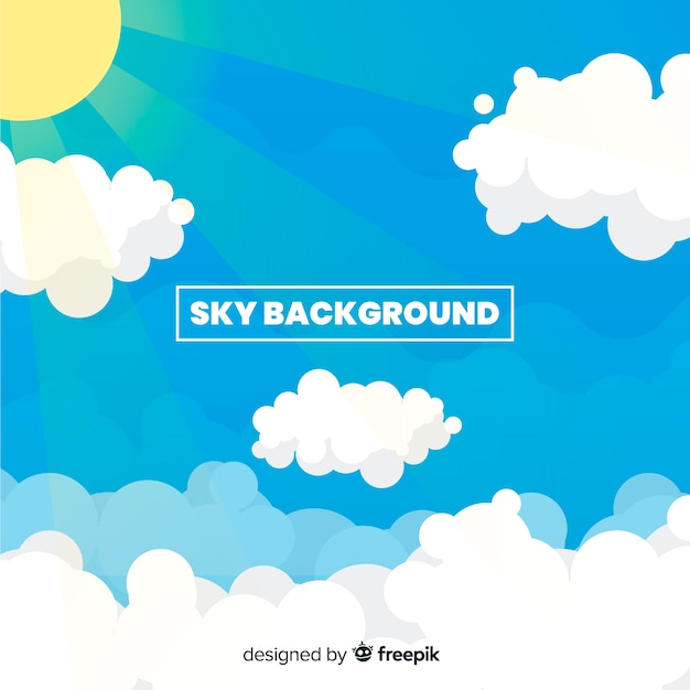 Free vector flat blue sky background