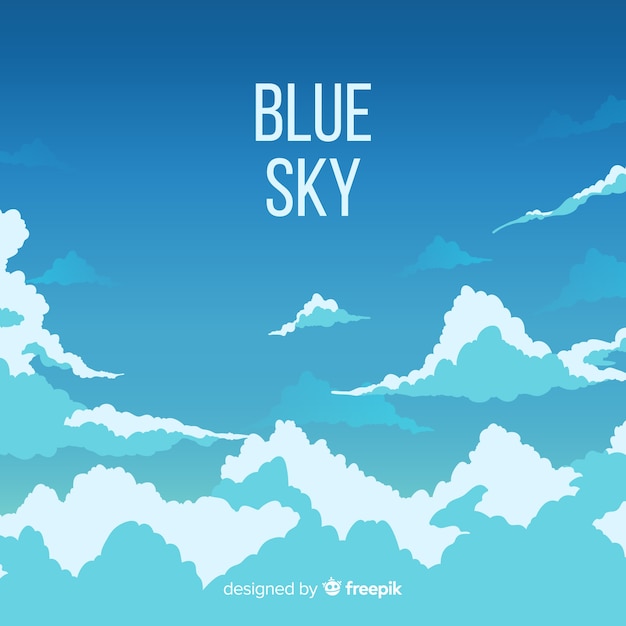 Flat blue sky background