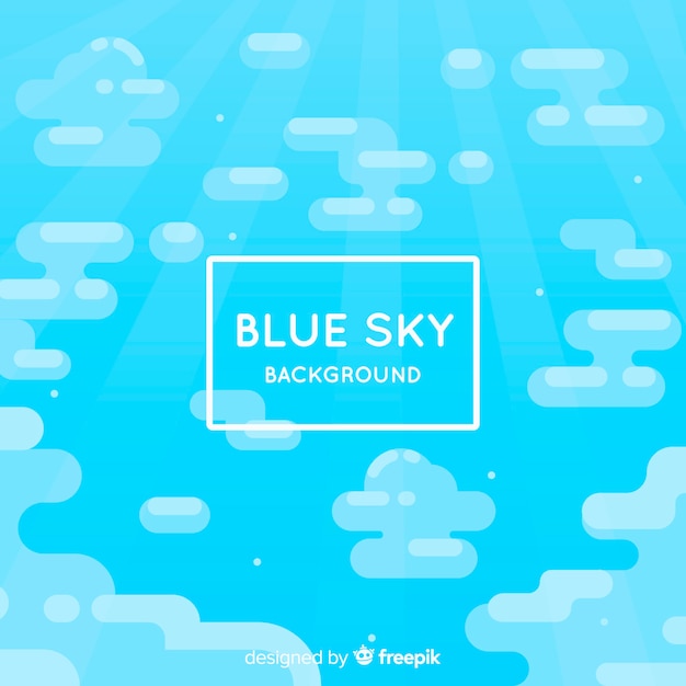 Vettore gratuito sfondo piatto cielo blu