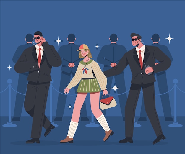 Free vector flat bodyguard illustration