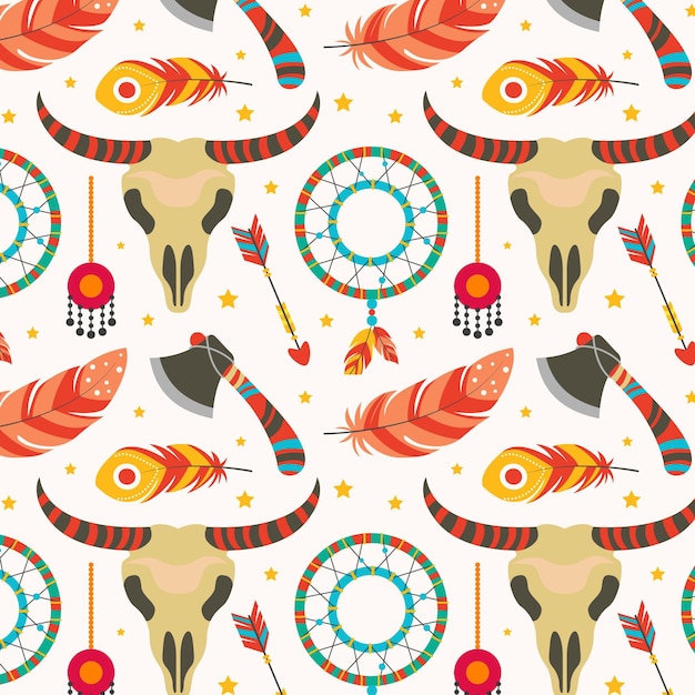 Flat boho pattern design