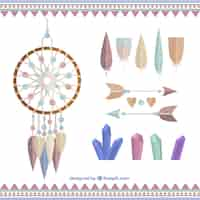 Free vector flat boho style elements