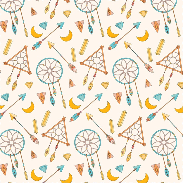 Free vector flat boho style pattern