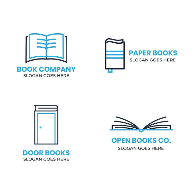 Flat book logo pack