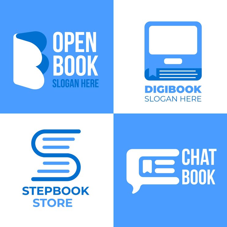 Free Vector flat book logo set