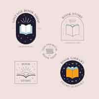 Free vector flat book logo template collection