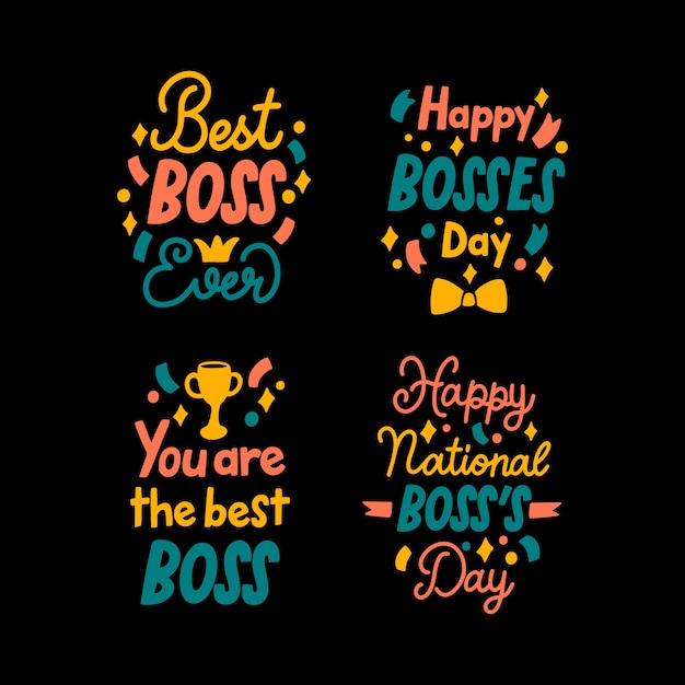 flat boss day lettering collection