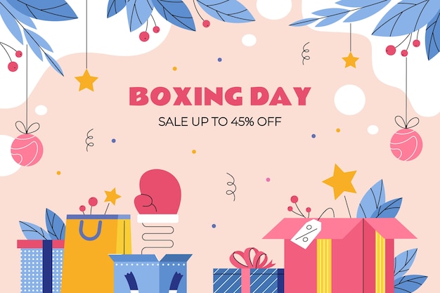 Flat boxing day background