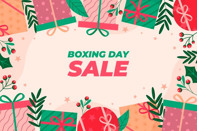 Flat boxing day background
