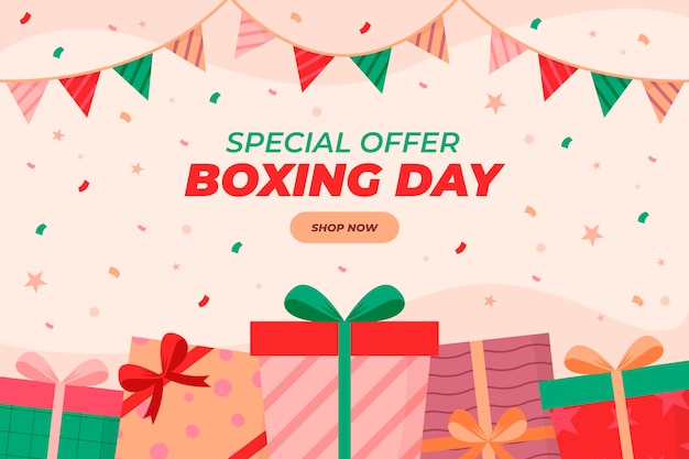 Flat boxing day background