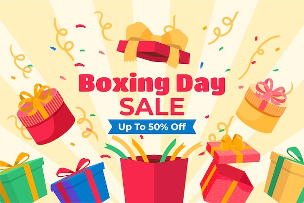 Flat boxing day background