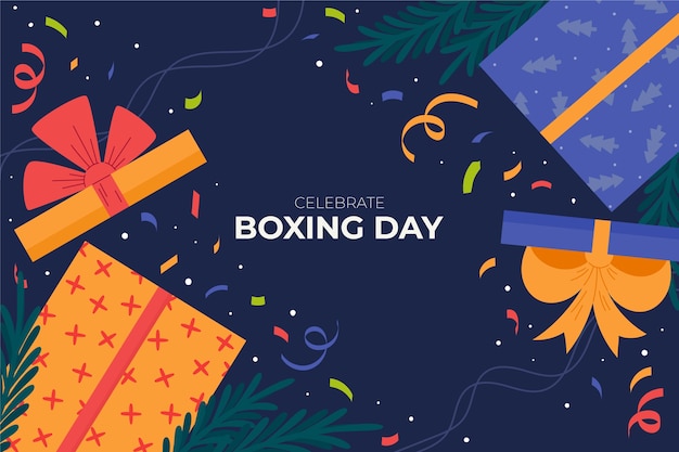 Flat boxing day background